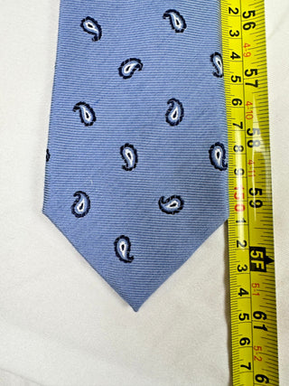 Pronto Uomo Blue Silk Paisley Pattern Men's Tie - Elegant