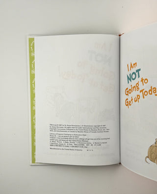 I Am Not Going to Get Up Today! by Dr. Seuss – Hardcover Beginner Book