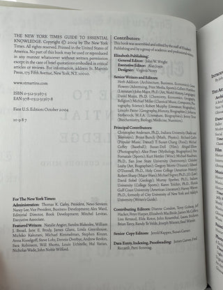 NY Times Guide Essential Knowledge 2004 1st Edition HC
