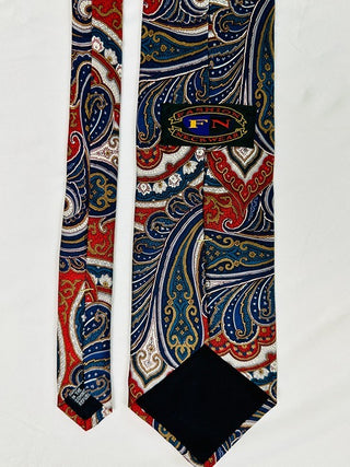 FN Fashion Neckwear Men's 100% Silk Handmade Paisley Pattern Tie