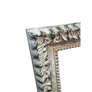 Set of 2 Ornate Baroque Picture Frames 10.75x11.2 Ivory Gold Distressed Glass