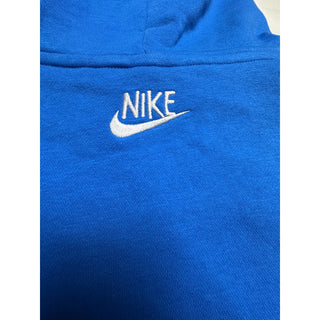 Nike Men’s L Blue Fleece Pullover Hoodie Orange Embroidered Logo FA220106SHK