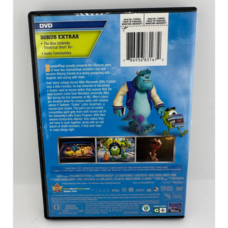 Monsters University DVD Disney Pixar 2013 Mike Sulley Family Movie