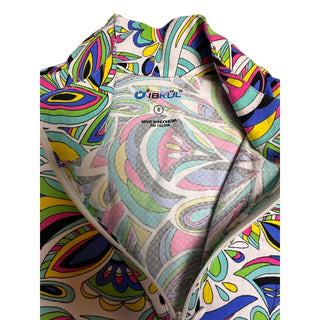 IBKUL Womens Small Golf Tennis Outfit Set Quarter Zip Top Ruffle Skort Colorful
