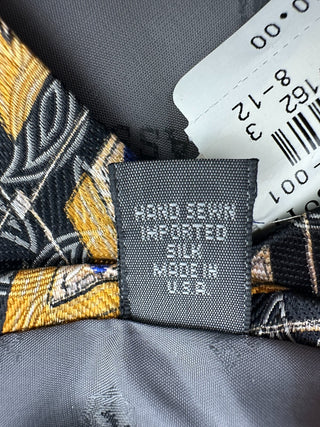 Robert Talbott Men's Geometric Pattern Silk Tie in Black and Gold