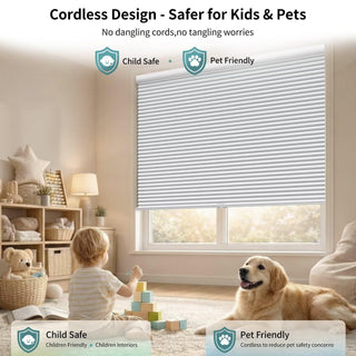 Cordless Honeycomb Cellular Window Shade with Thermal Insulation and UV Blocking