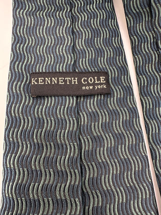 Kenneth Cole New York Handmade Silk Tie with Wave Pattern
