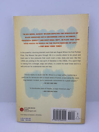 Fences August Wilson Pulitzer Prize Play Paperback 1986