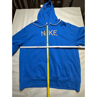 Nike Men’s L Blue Fleece Pullover Hoodie Orange Embroidered Logo FA220106SHK