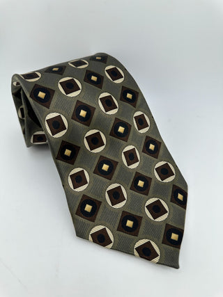Alexander Julian Colours Men's Silk Tie with Geometric Pattern