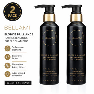 Bellami Blonde Brilliance Purple Shampoo 2-Pack 8oz Sulfate-Free Toning