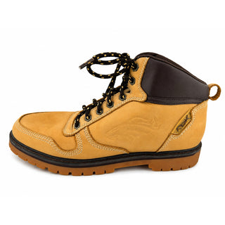 Denver Broncos NFL Men's Work Hiking Boots Tan Brown Leather Nubuck Size 10