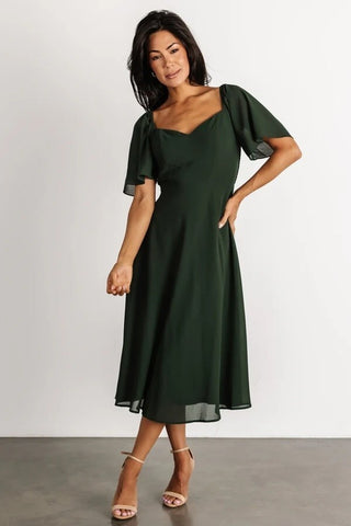 Baltic Born Colette Sweetheart Midi Dress Evergreen Size M Medium Wedding