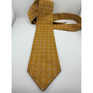 Robert Talbott Best of Class Nordstrom Silk Tie Italy Gold Blue Geometric 3.75