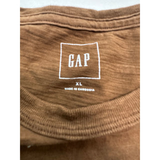 GAP Men’s XL Brown Slub Knit T-Shirt Crew Neck Short Sleeve Casual Tee