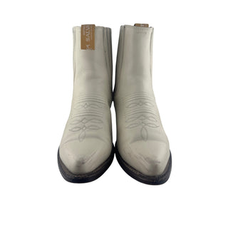 Potro Salvaje Womens Western Ankle Boots 7.5-8 Ivory Leather Made in Mexico