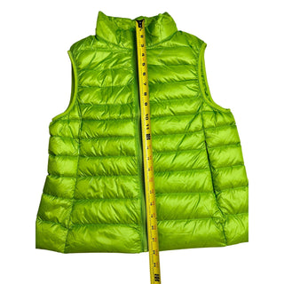 Women’s Lime Green Packable Puffer Vest Lightweight Quilted Zip Pocket