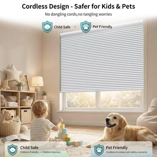 MYshade 33x72 Cordless Blackout Cellular Shades Honeycomb Blinds White