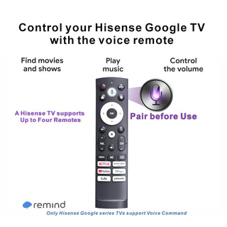 2-Pack Voice Remote for Hisense Google Smart TV Bluetooth 4K ULED QLED A6 U6 U7 U8