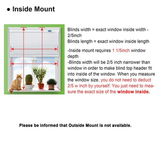 LazBlinds No Drill Blackout Cellular Shades 36x48 Cordless Honeycomb Blind Cream