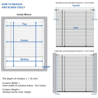 LazBlinds No Tools No Drill Cordless 1" Vinyl Mini Blinds 30" W x 72" H – White