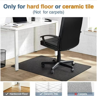 55"x35" Office Chair Mat for Hardwood Floors Non Slip Floor Protector Dark Gray