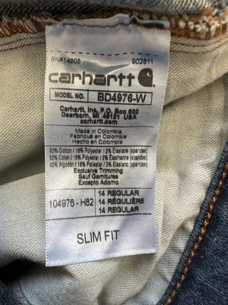 Carhartt Slim Fit Women's Jeans Size 14 Slim Blue Denim
