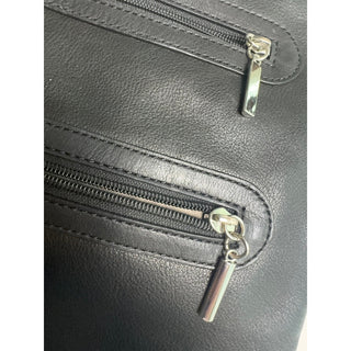 Margot New York Black Leather Crossbody Bag with Adjustable Strap