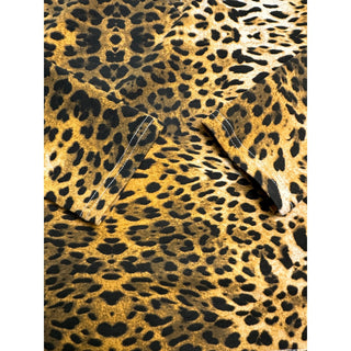Womens Leopard Print Long Sleeve V-Neck Top with Studded