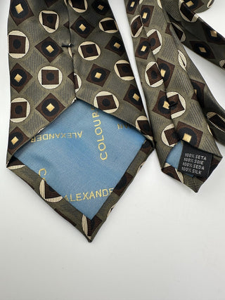 Alexander Julian Colours Men's Silk Tie with Geometric Pattern