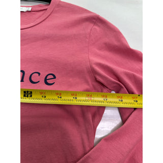 Mododoc Sundance Long Sleeve T Shirt Women M Pink Graphic Crewneck