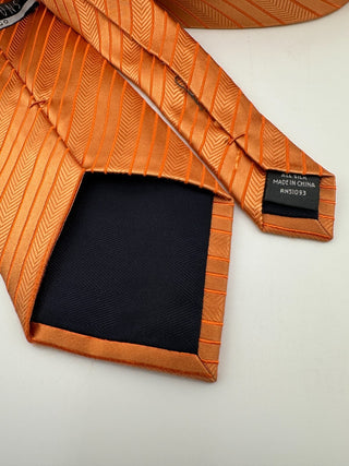 Collections by Tango Orange Striped Silk Tie