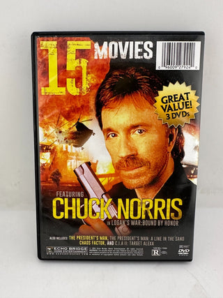 15 Movies Featuring Chuck Norris 3 DVD Set Action Collection Seagal Echo Bridge