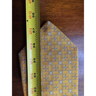 Robert Talbott Best of Class Nordstrom Silk Tie Italy Gold Blue Geometric 3.75