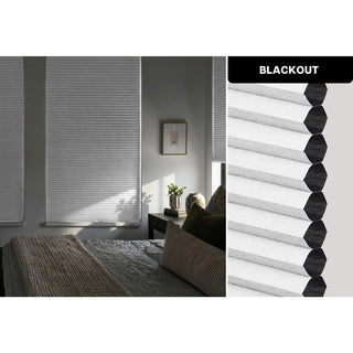 LazBlinds 31.5x48 No Drill Cordless Blackout Cellular Shade Silver White