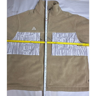 Nike ACG Beige Fleece Jacket with White Patterned Accents, L