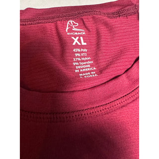 Rhoback Men’s XL Performance T Shirt Maroon Red Stretch Athletic Golf Tee