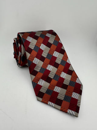 Geoffrey Beene Men's Silk Neck Tie with Geometric Pattern