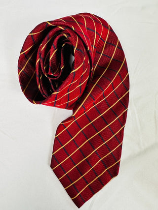Sartori Made in Italy Silk Red Plaid Necktie Men’s Tie 60"