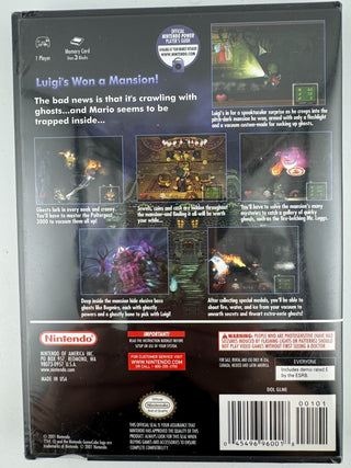 Luigi's Mansion Nintendo GameCube 2001 Black Label Sealed NEW USA Rare