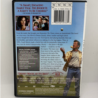 The Rookie DVD 2002 Dennis Quaid Disney Baseball True Story Widescreen