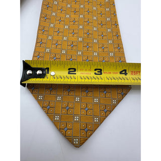 Robert Talbott Best of Class Nordstrom Silk Tie Italy Gold Blue Geometric 3.75
