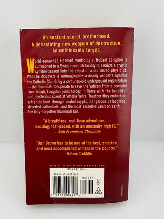 Angels & Demons Dan Brown PB 2001 Pocketbook Thriller w/ Facsimile Signature