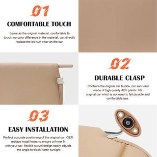 Beige Car Sun Visor Replacement Left Driver Side 30” x 6” Universal Vanity Shade