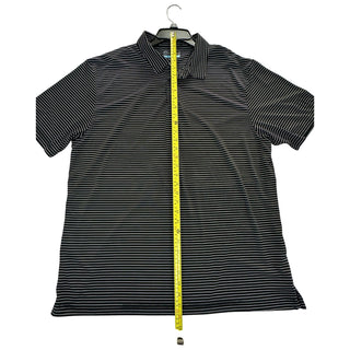PGA TOUR Black & White Striped Performance Polo Shirt - Size XL