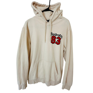 H&M "New York City 83" Beige Men's Long Sleeve Hoodie Sweatshirt Size S