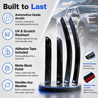 Window Visors Rain Guards for 2018-2023 GMC Terrain Out-Channel Vent Deflectors