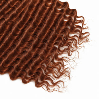 Deep Wave Braiding Hair 100% Human Hair 5 Bundles - Color #350 Ginger, 12 Inches