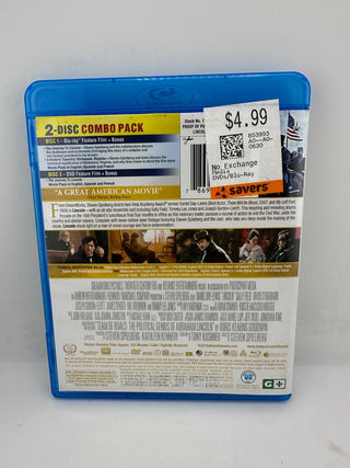 Lincoln Blu-ray + DVD 2-Disc Combo Daniel Day-Lewis Steven Spielberg No Digital