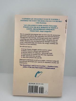 Conscious Loving Gay Kathlyn Hendricks 1992 Paperback